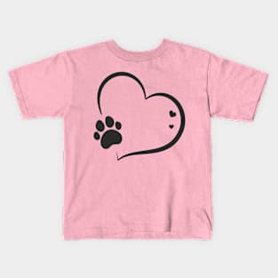 Heart and paw print Kids T-Shirt